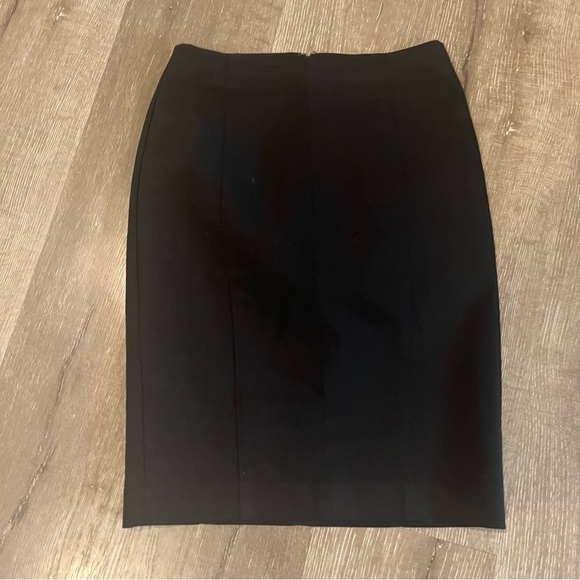 Mango Basic Style Womens Black Cotton Blend Stretch Pencil Skirt Sz 6 - Picture 2 of 8